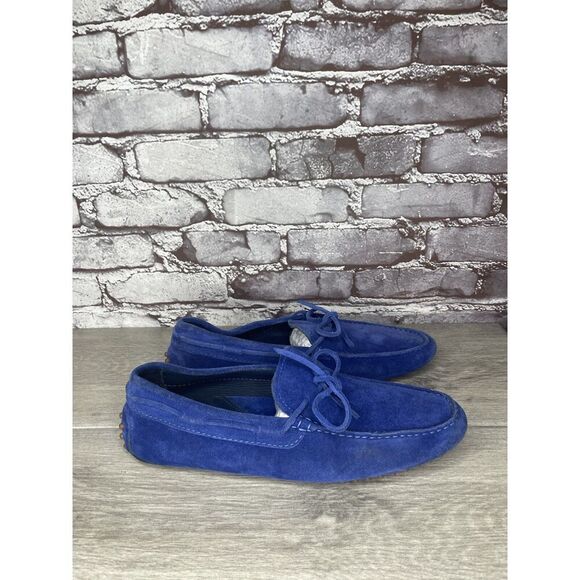 Alexander Trend Blue Suede Moccasins Driving Loafers Shoes Men’s Sz 12M US/45EU - Picture 12 of 16